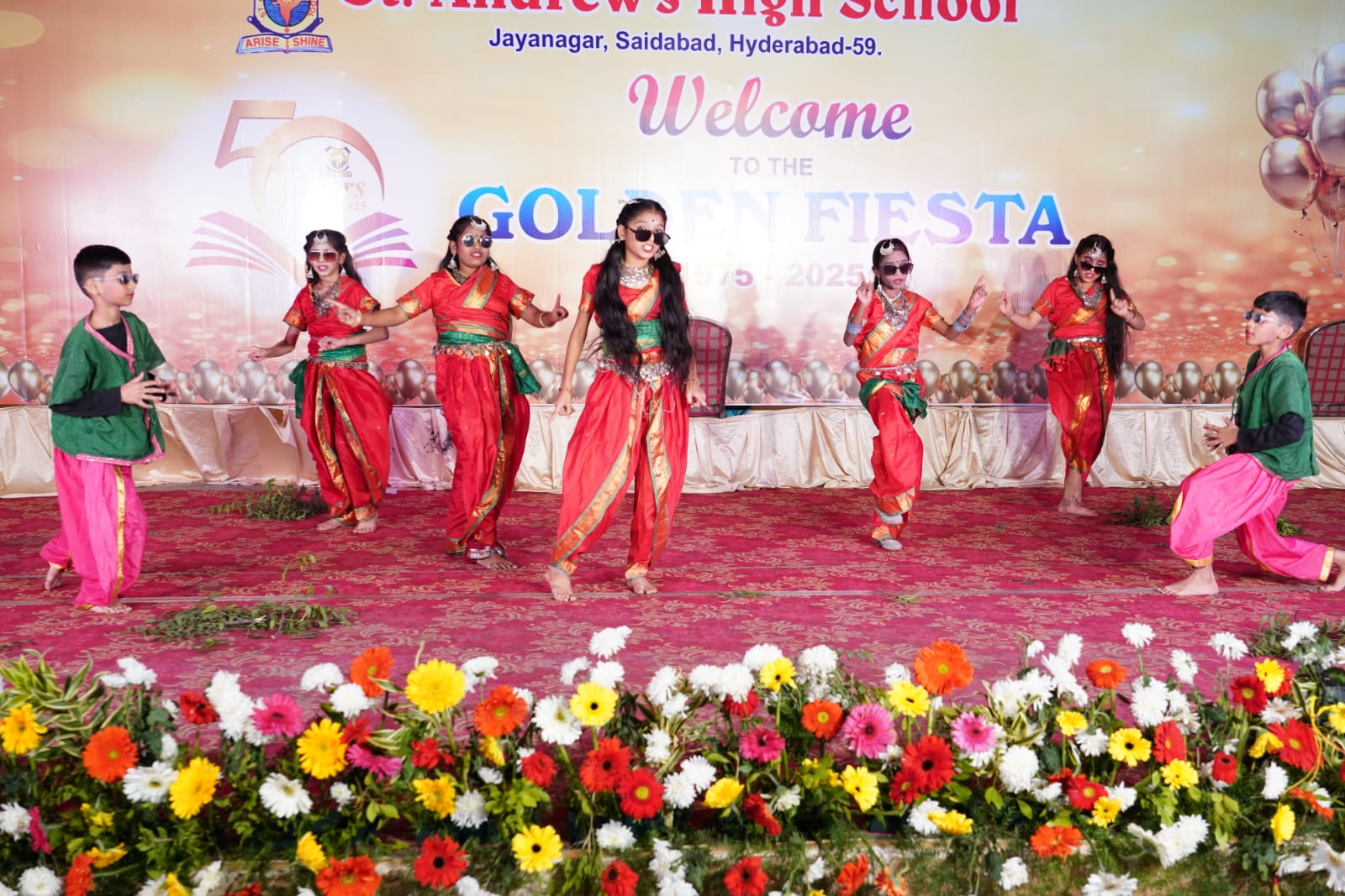 Students on stage